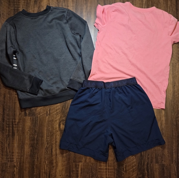 Under Armour Bundle Sweat Shirt T-Shirt And Shorts All Size Medium - Picture 2 of 8